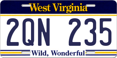 WV license plate 2QN235