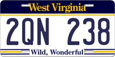 WV license plate 2QN238