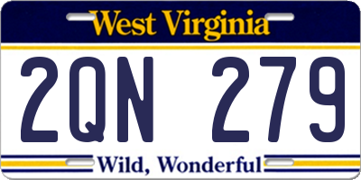 WV license plate 2QN279