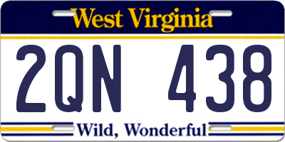 WV license plate 2QN438