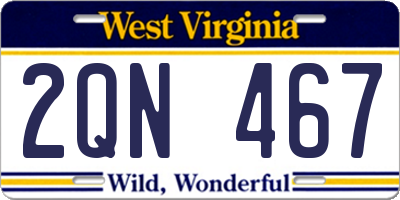 WV license plate 2QN467