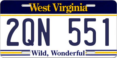 WV license plate 2QN551
