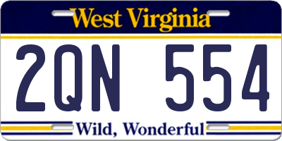 WV license plate 2QN554