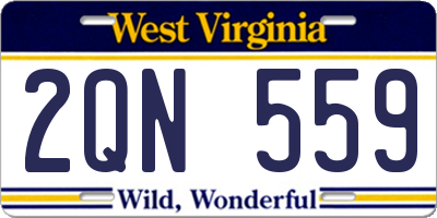 WV license plate 2QN559