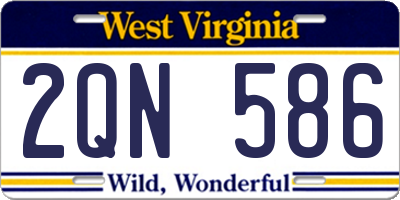WV license plate 2QN586