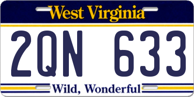 WV license plate 2QN633