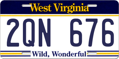 WV license plate 2QN676