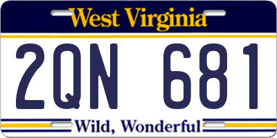 WV license plate 2QN681