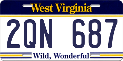 WV license plate 2QN687