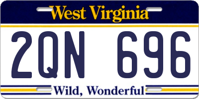 WV license plate 2QN696