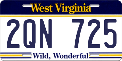 WV license plate 2QN725