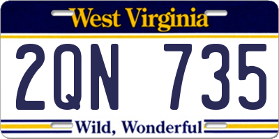 WV license plate 2QN735