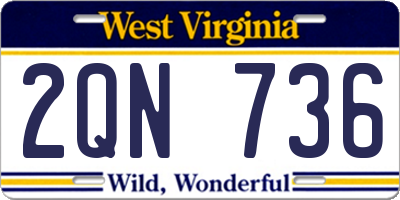 WV license plate 2QN736
