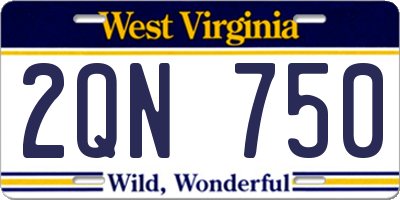 WV license plate 2QN750