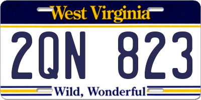 WV license plate 2QN823