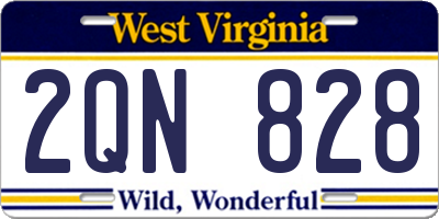 WV license plate 2QN828