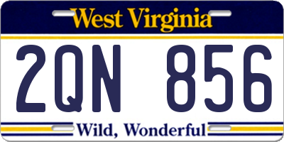 WV license plate 2QN856