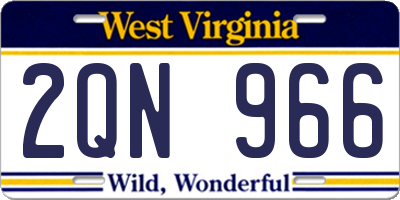 WV license plate 2QN966