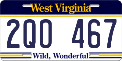 WV license plate 2QO467