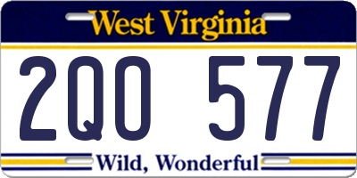 WV license plate 2QO577