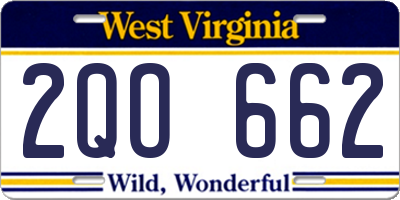 WV license plate 2QO662