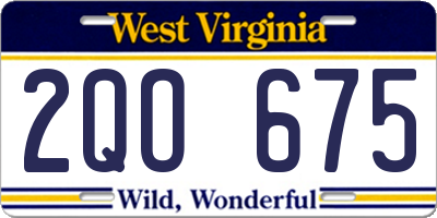 WV license plate 2QO675