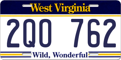 WV license plate 2QO762