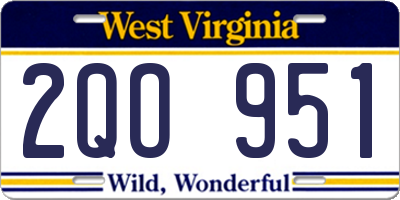 WV license plate 2QO951