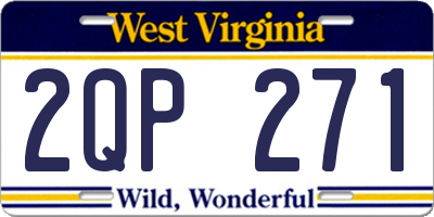 WV license plate 2QP271