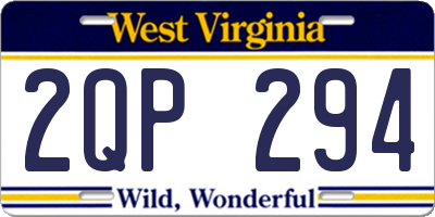 WV license plate 2QP294
