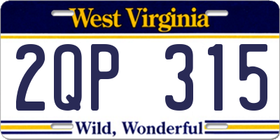 WV license plate 2QP315