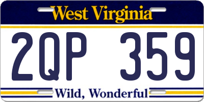 WV license plate 2QP359