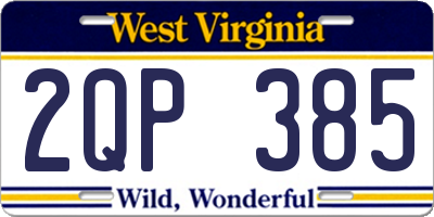WV license plate 2QP385