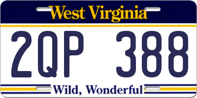 WV license plate 2QP388