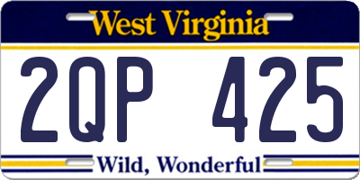 WV license plate 2QP425