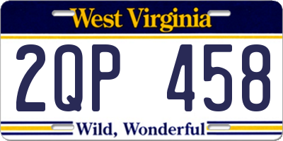 WV license plate 2QP458