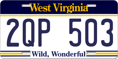 WV license plate 2QP503