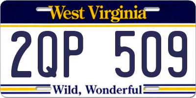 WV license plate 2QP509