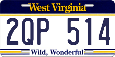 WV license plate 2QP514