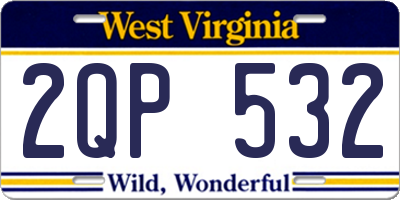 WV license plate 2QP532