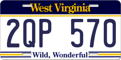 WV license plate 2QP570