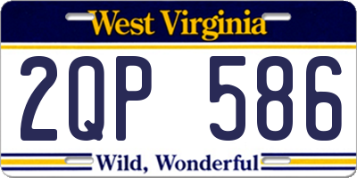 WV license plate 2QP586