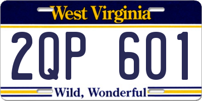 WV license plate 2QP601