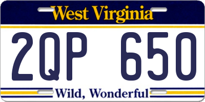 WV license plate 2QP650