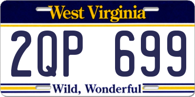 WV license plate 2QP699