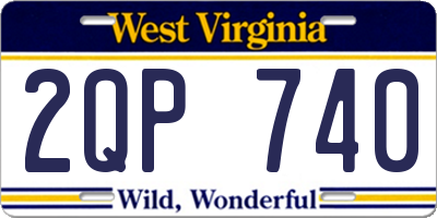 WV license plate 2QP740