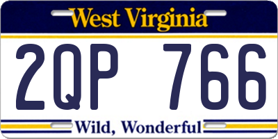 WV license plate 2QP766
