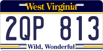WV license plate 2QP813