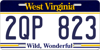 WV license plate 2QP823