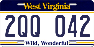 WV license plate 2QQ042